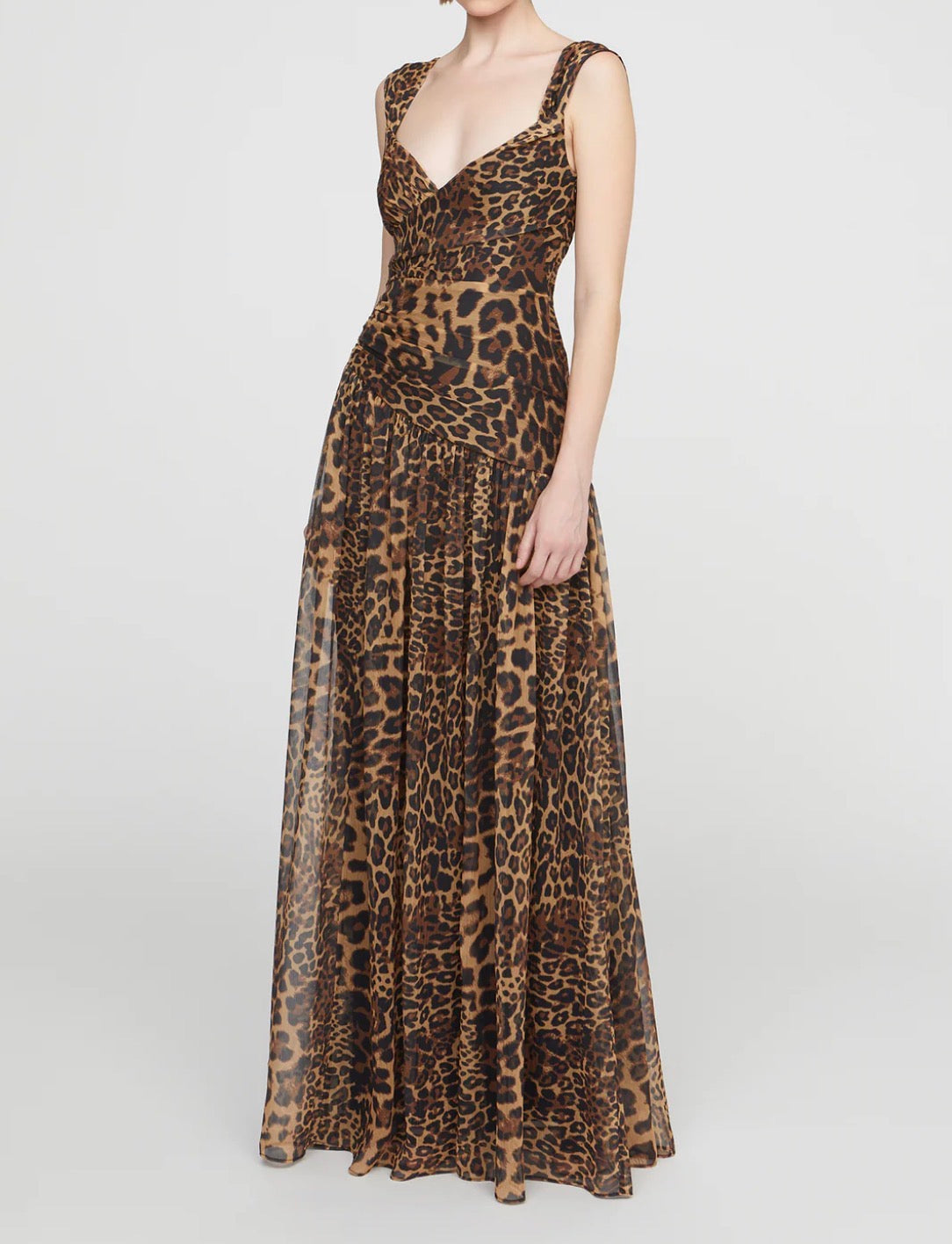 Halston Claudia Chiffon Gown - Leopard
