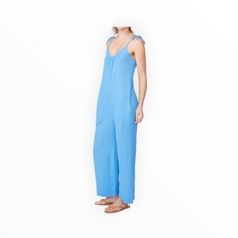 Stateside Gauze Tie Shoulder Jumpsuit - Sail