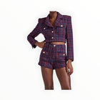 Generation Love Norah Tweed Blazer - Navy/Merlot