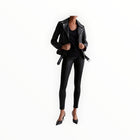 AG Jeans Farrah High Rise Faux Leatherette Ankle Skinny - Super Black