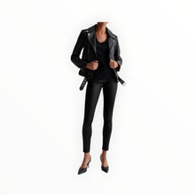 AG Jeans Farrah High Rise Faux Leatherette Ankle Skinny - Super Black
