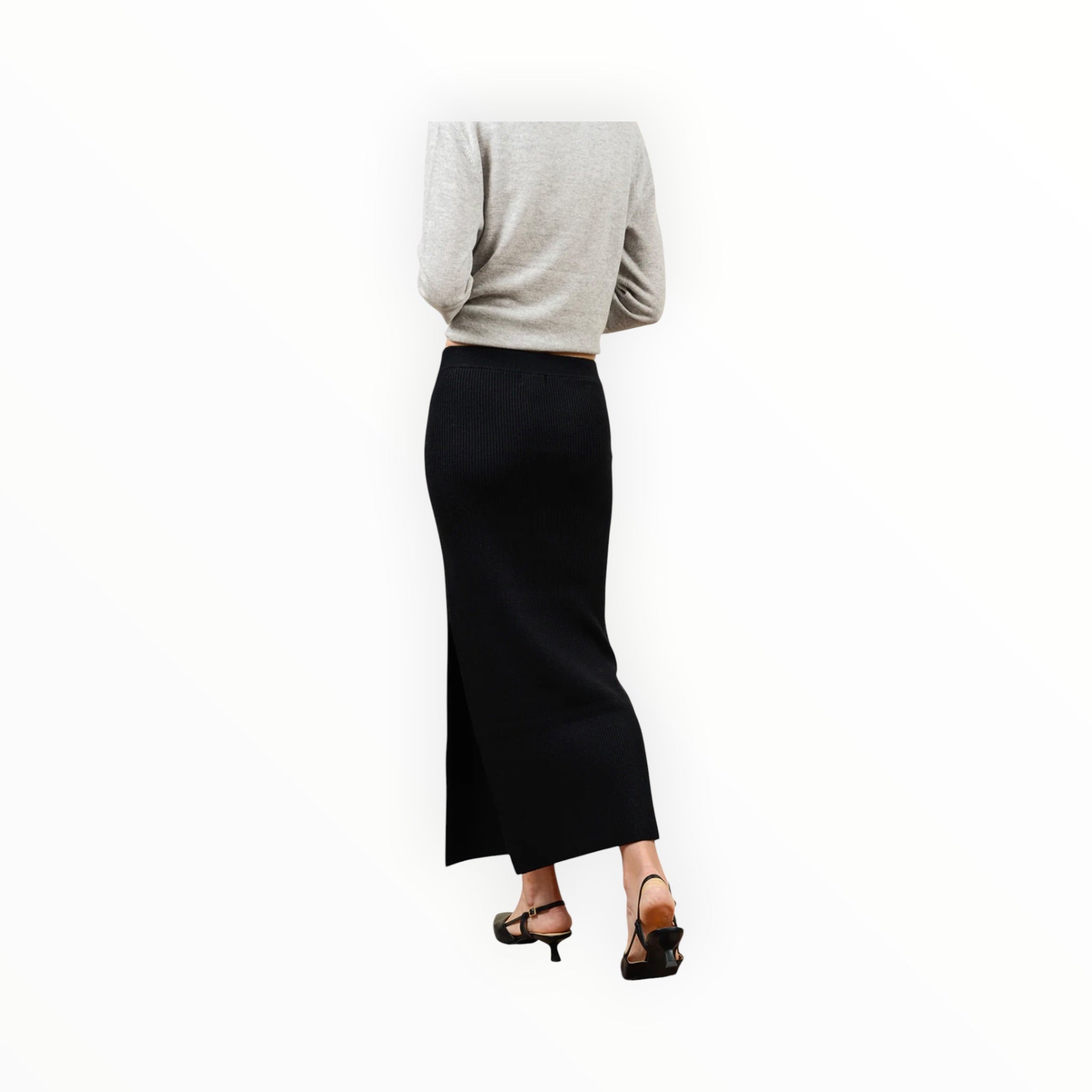 27 Miles Malibu Betsi Ribbed Pencil Skirt - Black