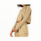Moussy Vintage Cropped Long Sleeve Tee - Khaki