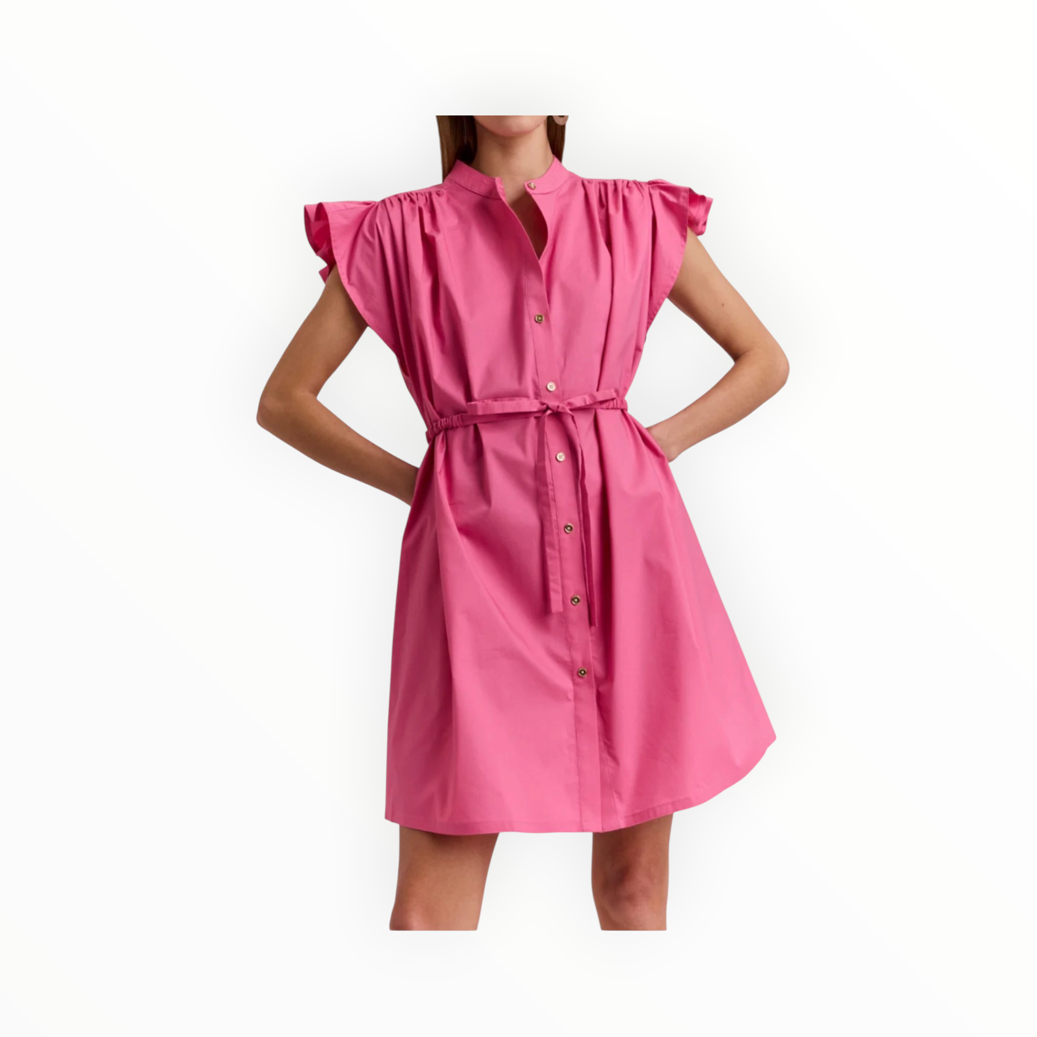 Hinson Wu Daisy Cap Sleeve Dress - Guava