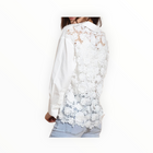 Jessie Liu Cotton Shirt with 3-D Applique Lace Back - White