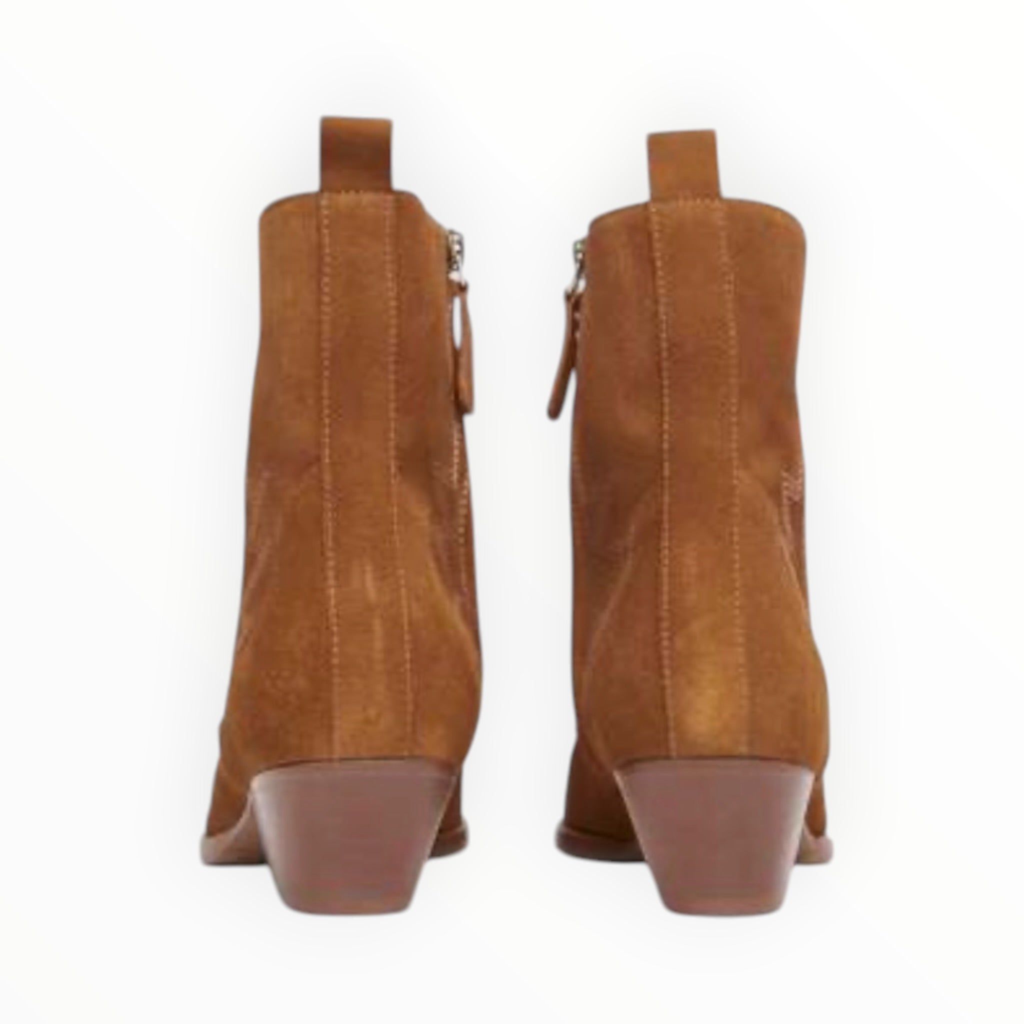 Frēda Salvador Jolene Western Ankle Boot - Bronze Suede