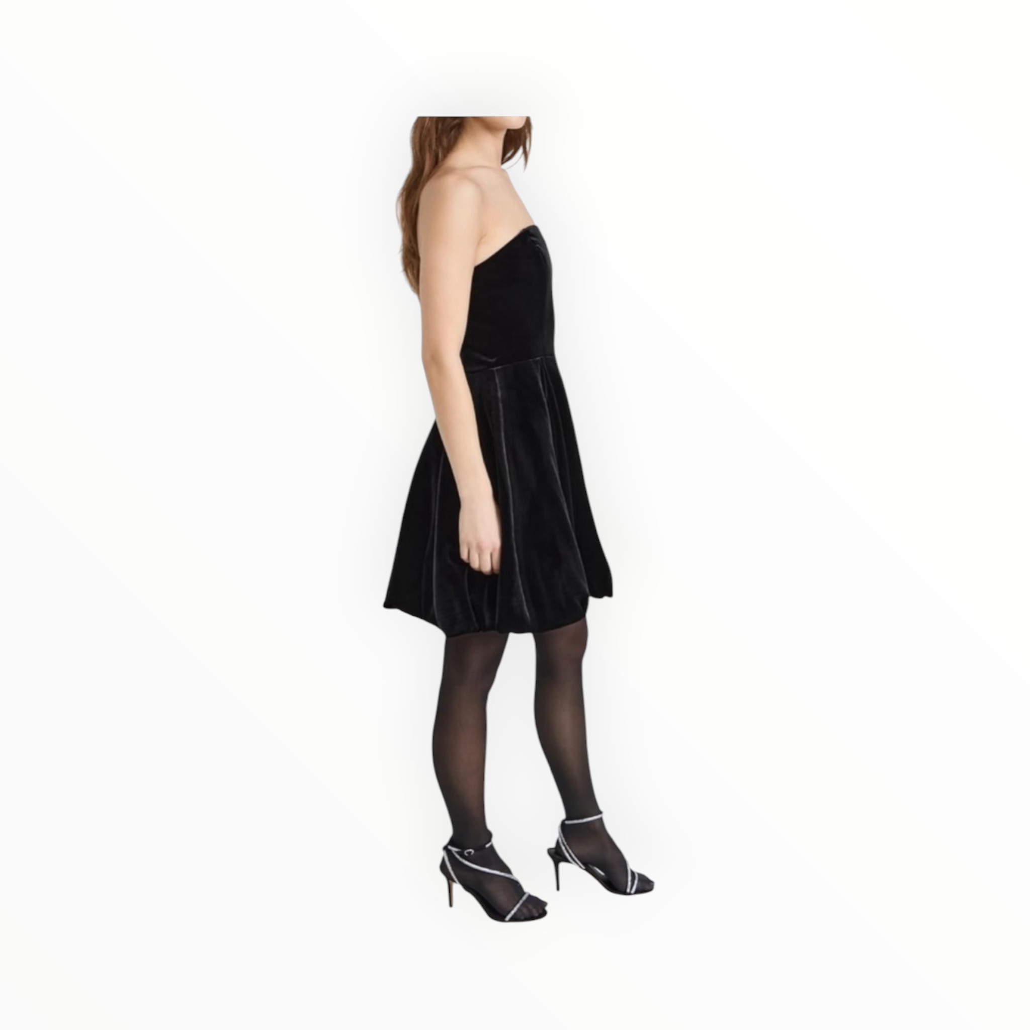 Shoshanna Lunar Stretch Velvet Dress - Jet Black