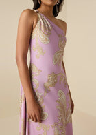 Hemant & Nandita  Jiah One Shoulder Long Dress - Lilac