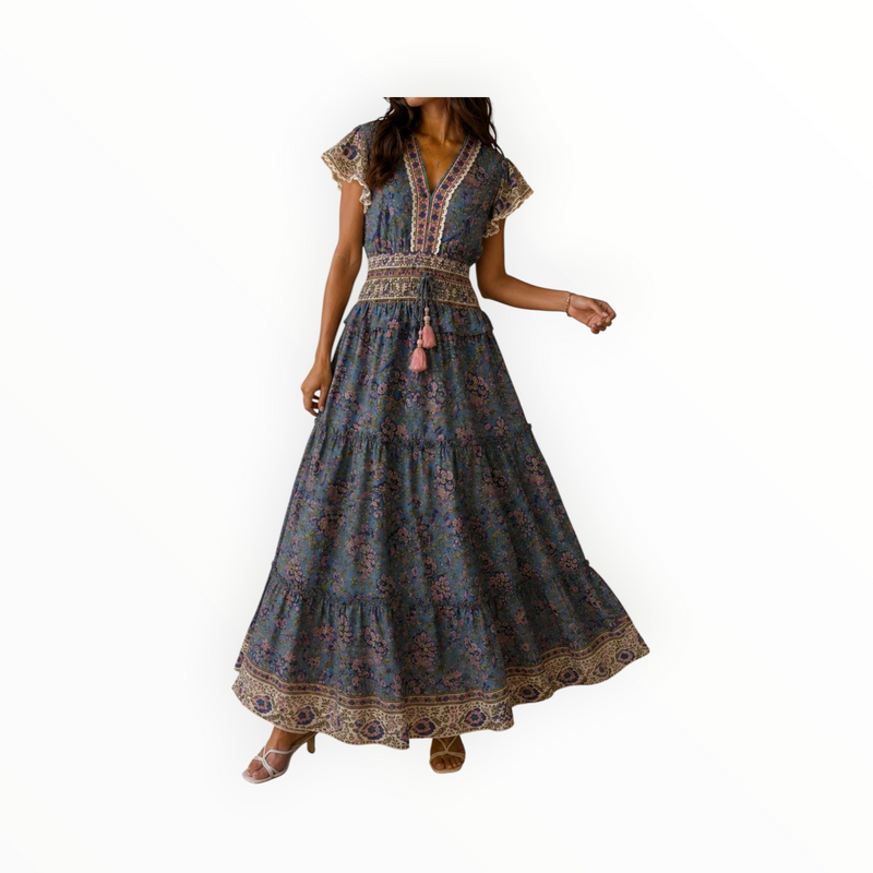 SALROSA Long Print Dress - Mint Floral
