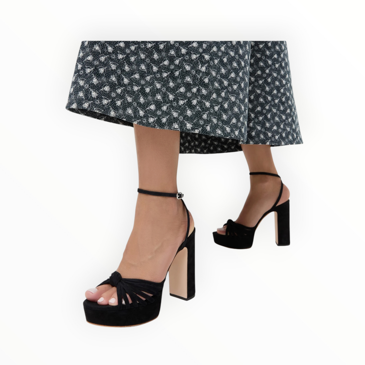 Loeffler Randall Rivka Suede Platform Sandal  - Black