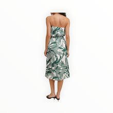 Bella Dahl Flowy Strapless Midi Dress - Palm Paradise Print