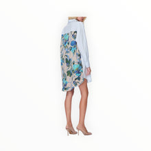 THEO The Label Echo Iris Print Back Shirtdress - Etherlight Bloom