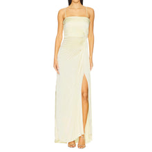 A.L.C. Layla Strapless Pleated Gown - Light Canary
