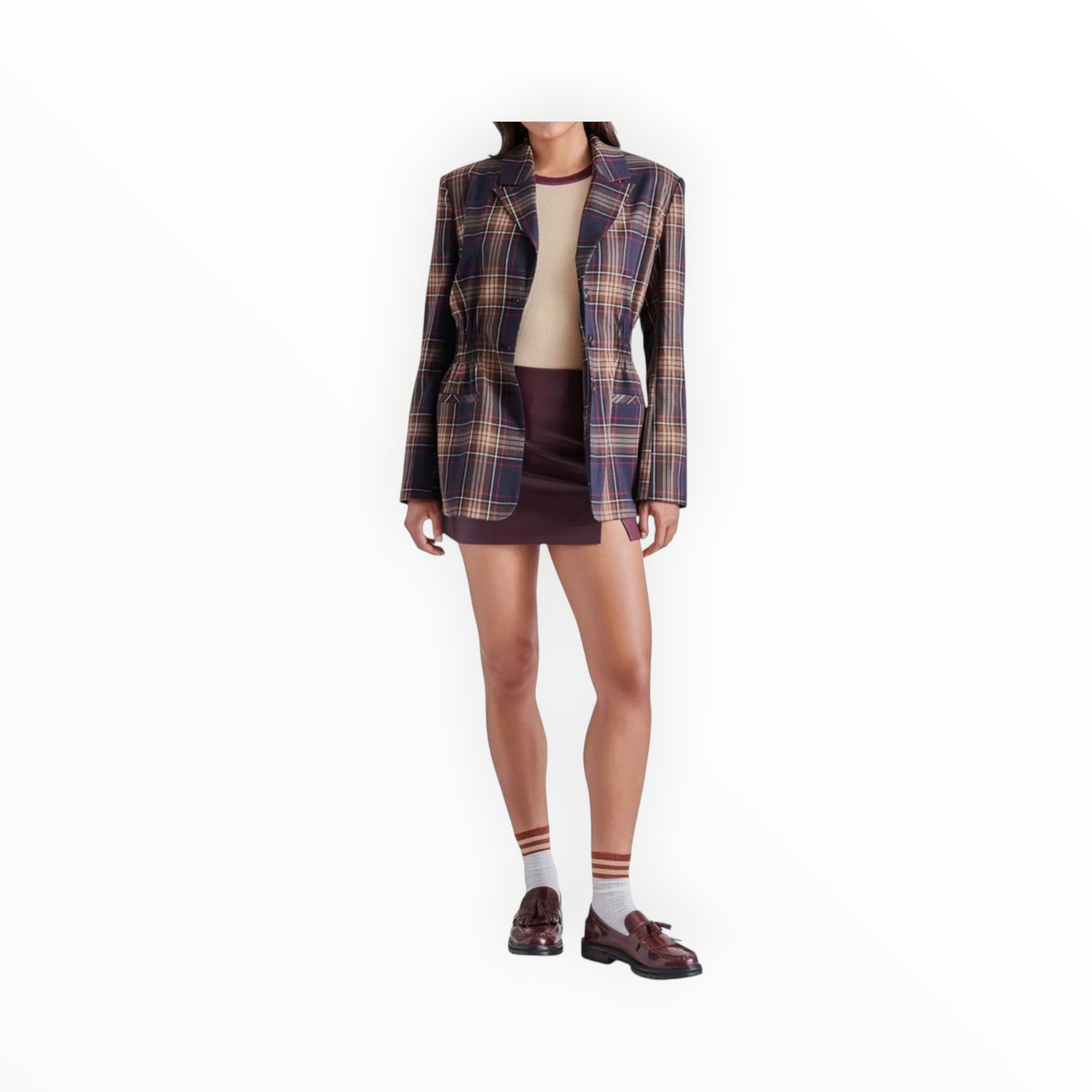 Steve Madden The Frida Blazer - Navy Plaid