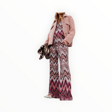 Luisa Cerano Zig Zag Printed Trousers - Pink/Barolo