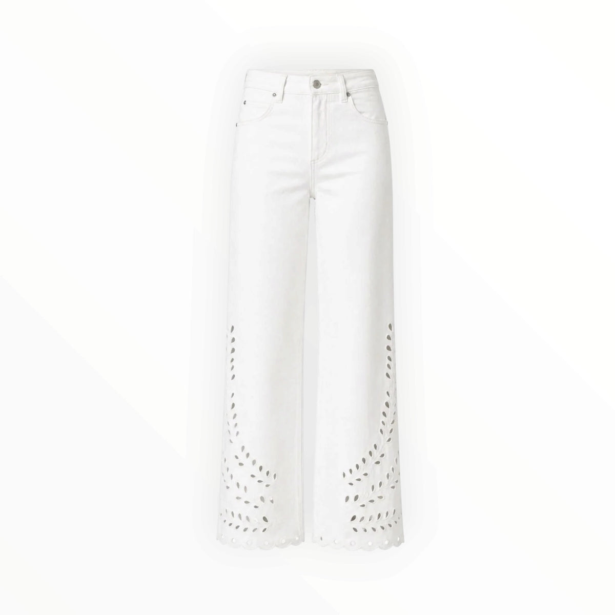 LE JEAN Column Eyelet Jean - White