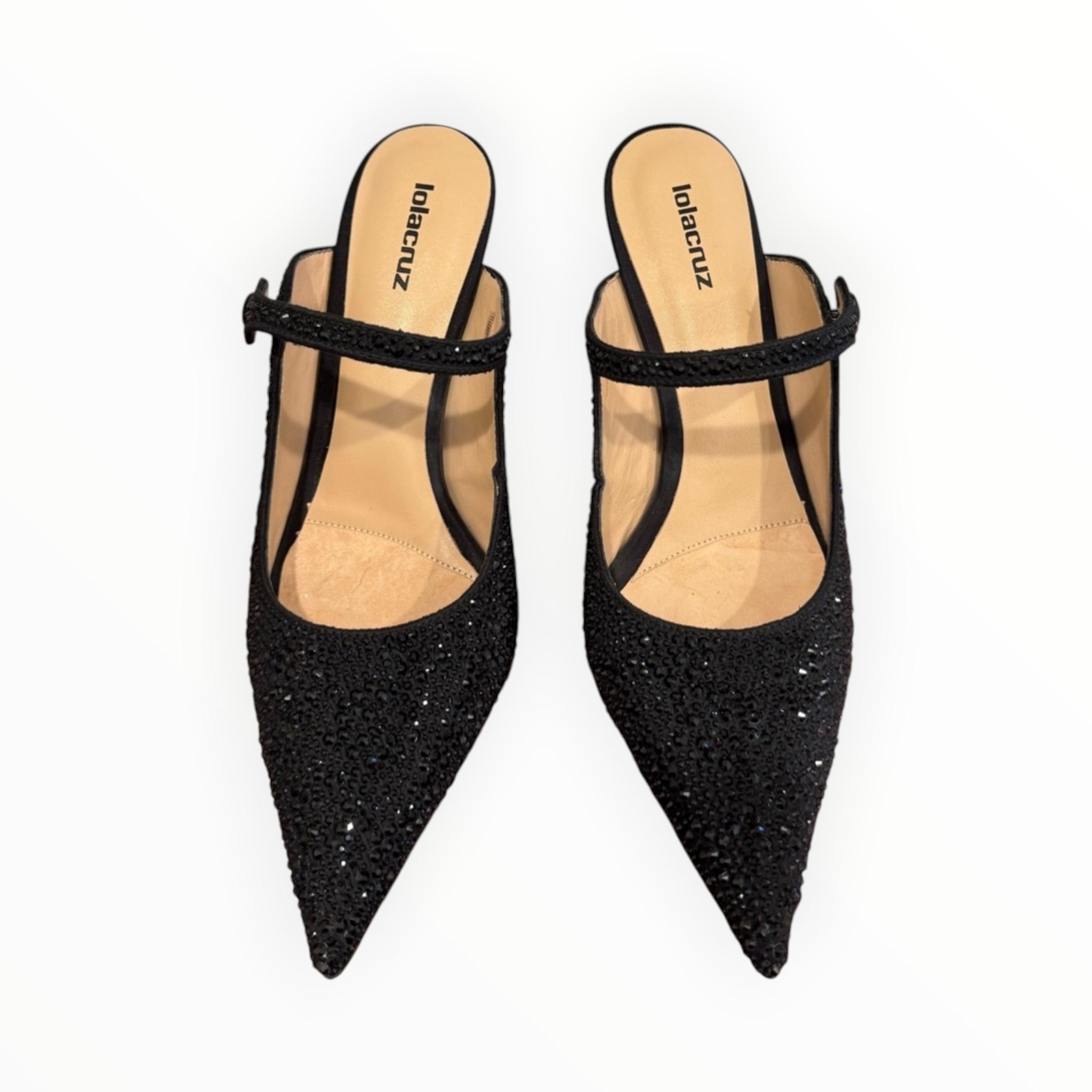 Lola Cruz Opera Crystal Embellished Pump - Black