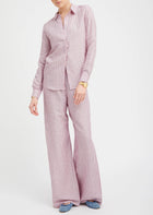SPRWMN Pink Indigo Stripe Linen Fonda Button Down