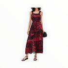 Natalie Martin Jasmine Maxi Dress With Sash - Ament Snake Oxblood