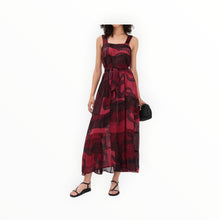 Natalie Martin Jasmine Maxi Dress With Sash - Ament Snake Oxblood