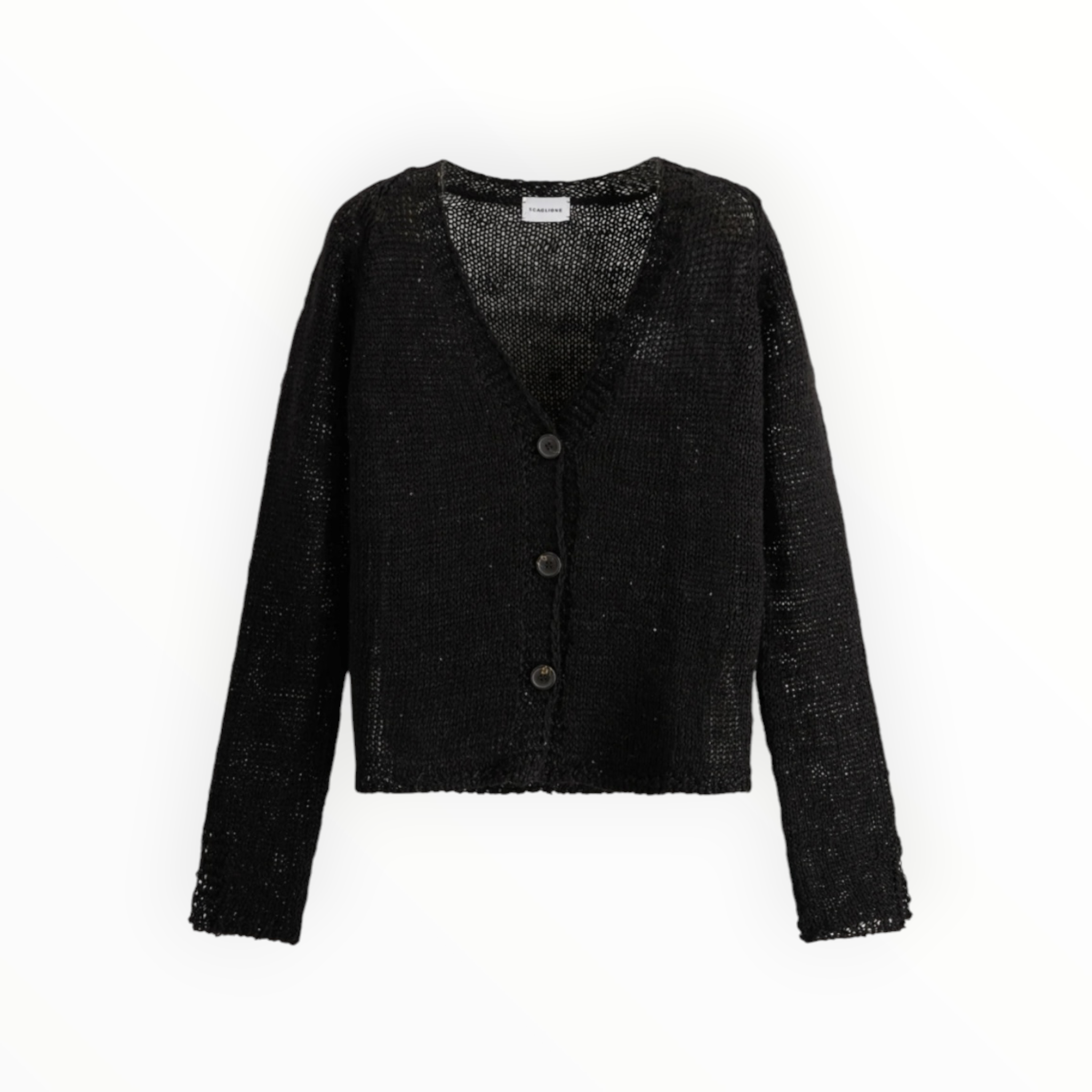 Scaglione Linen Cardigan - Black
