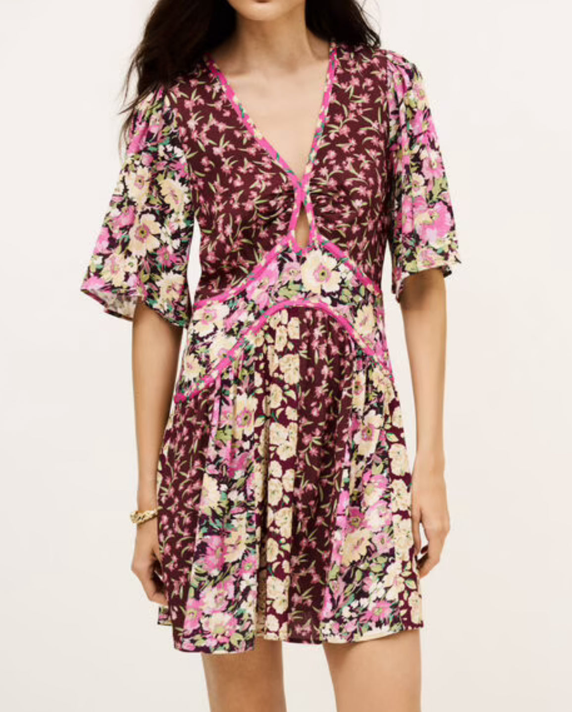 ba&sh Indrea Dress - Bordeux Multi