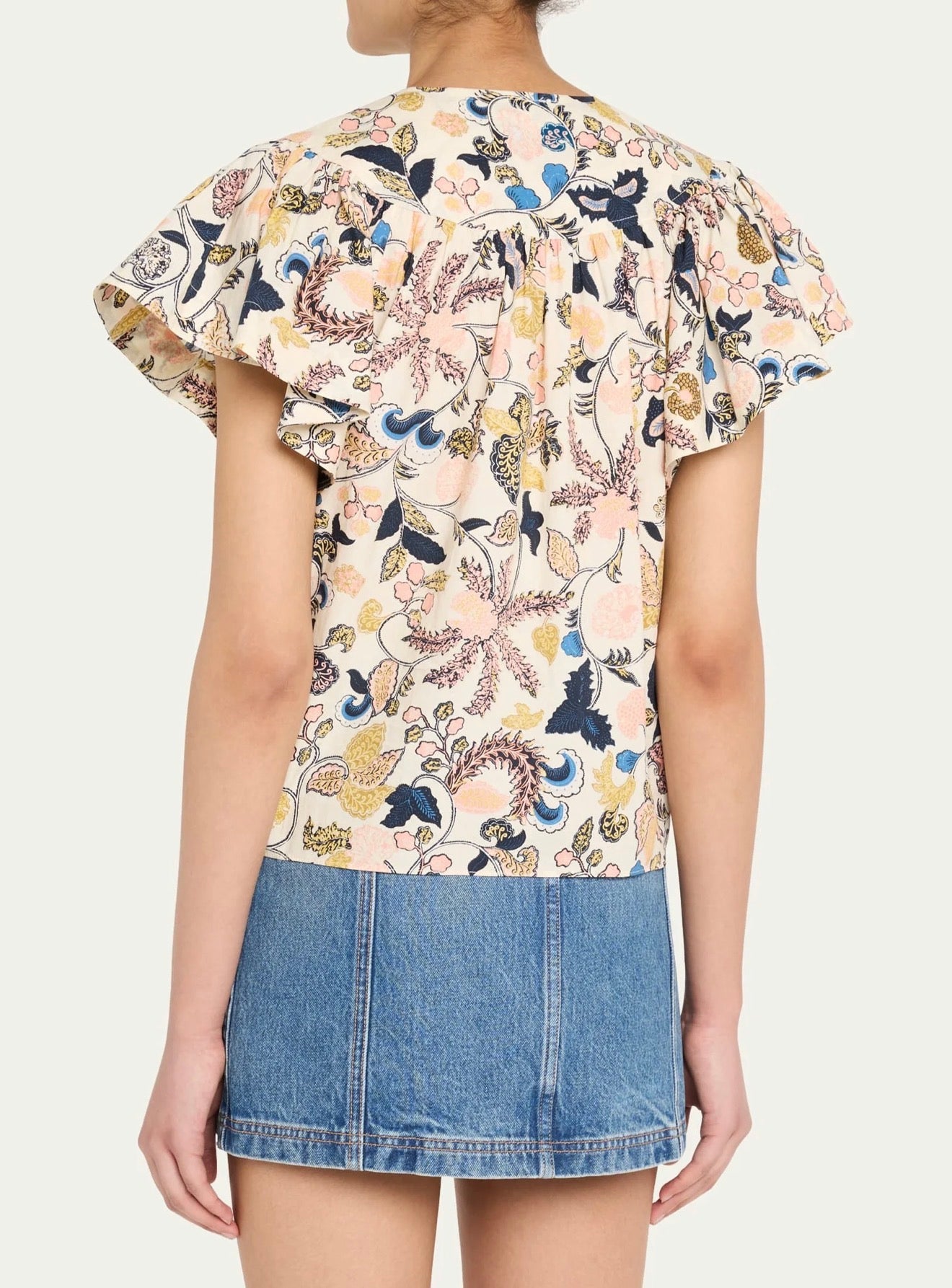 Ulla Johnson Perline Flutter Sleeve Blouse - Magnolia