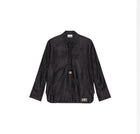 GANNI Satin Jacquard Tie String Shirt - Black