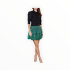 Sail To Sable Smocked Waist Mini Skirt - Hunter Green
