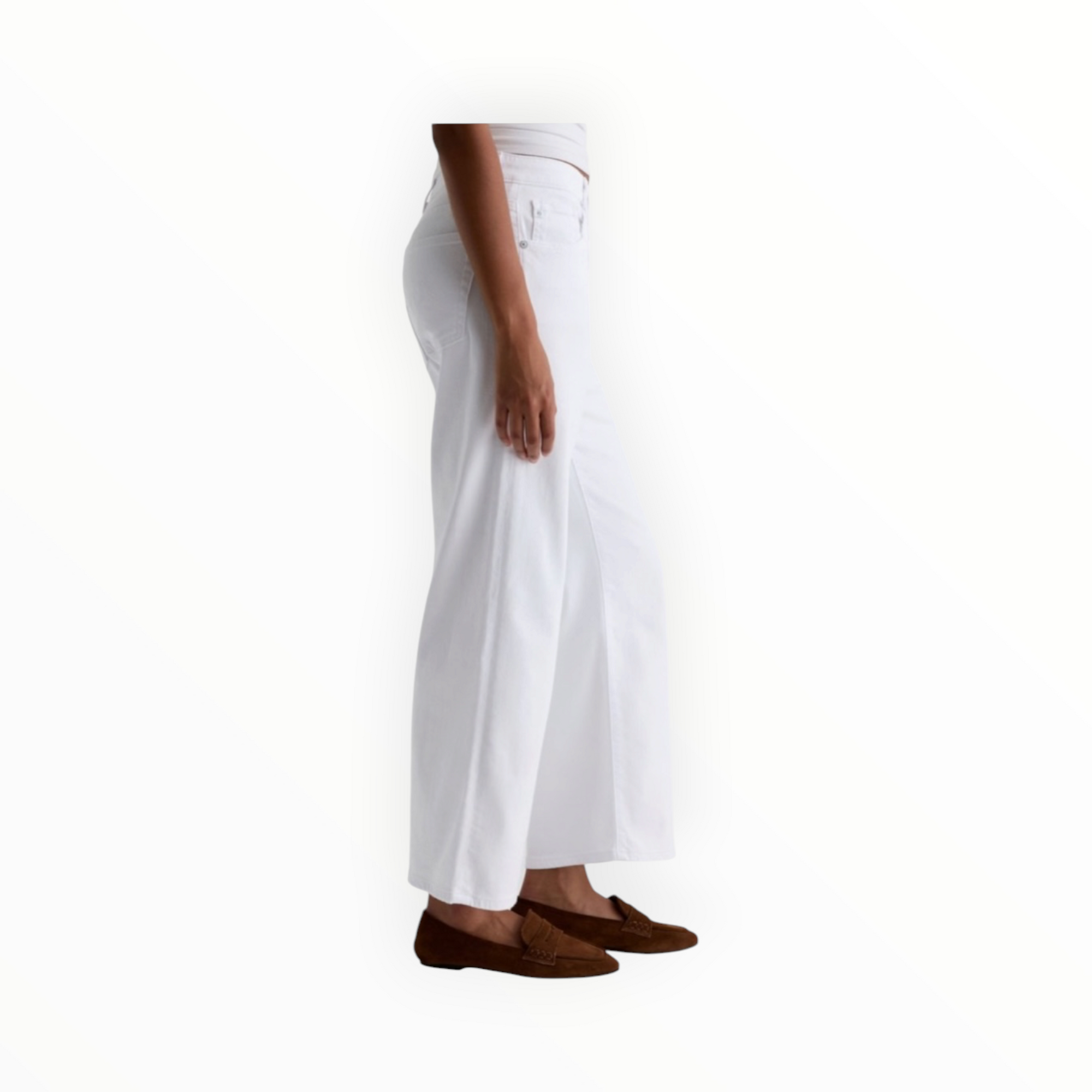 AG Jeans Saige Wide Leg Crop - Gallery White