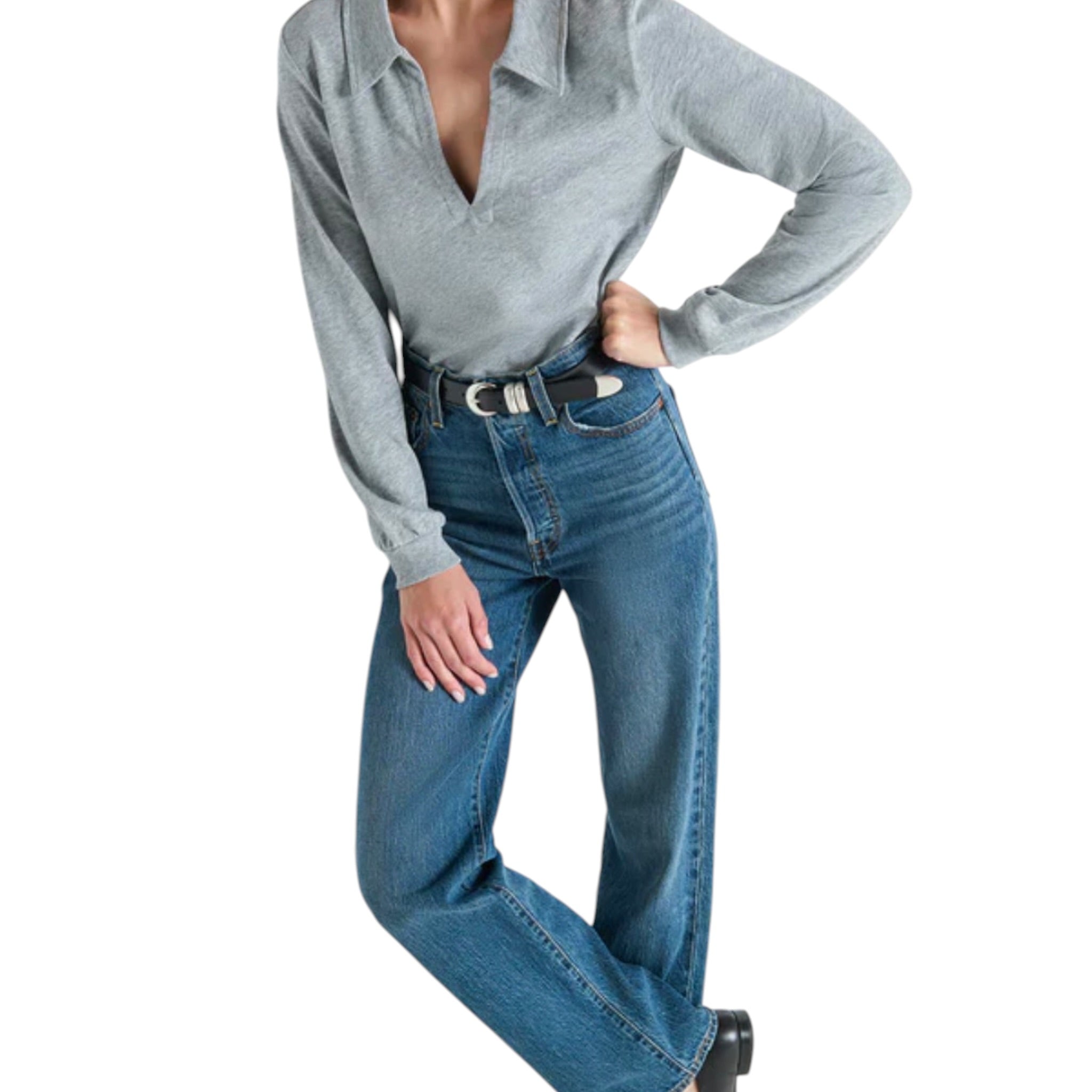 Nation Ltd Kimberley Polo Tee - Heather Grey