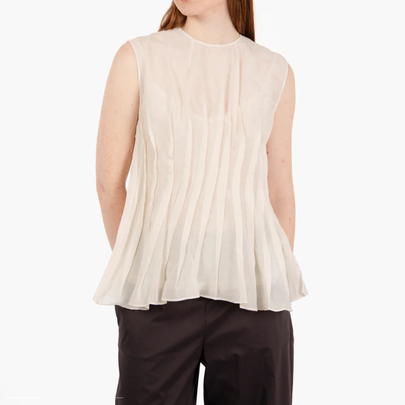 Liviana Conti Ivonne Pleated Cotton Silk Top - Betholl