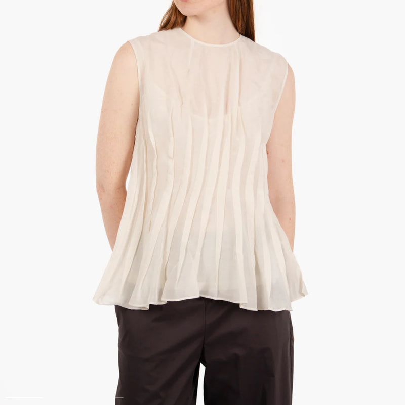 Liviana Conti Ivonne Pleated Cotton Silk Top - Betholl