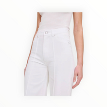DL1961 Hepburn Wide Leg High Rise - White Pintuck
