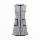 Joseph Ribkoff Mini Shift Dress With Pockets - Vanilla/Midnight Blue