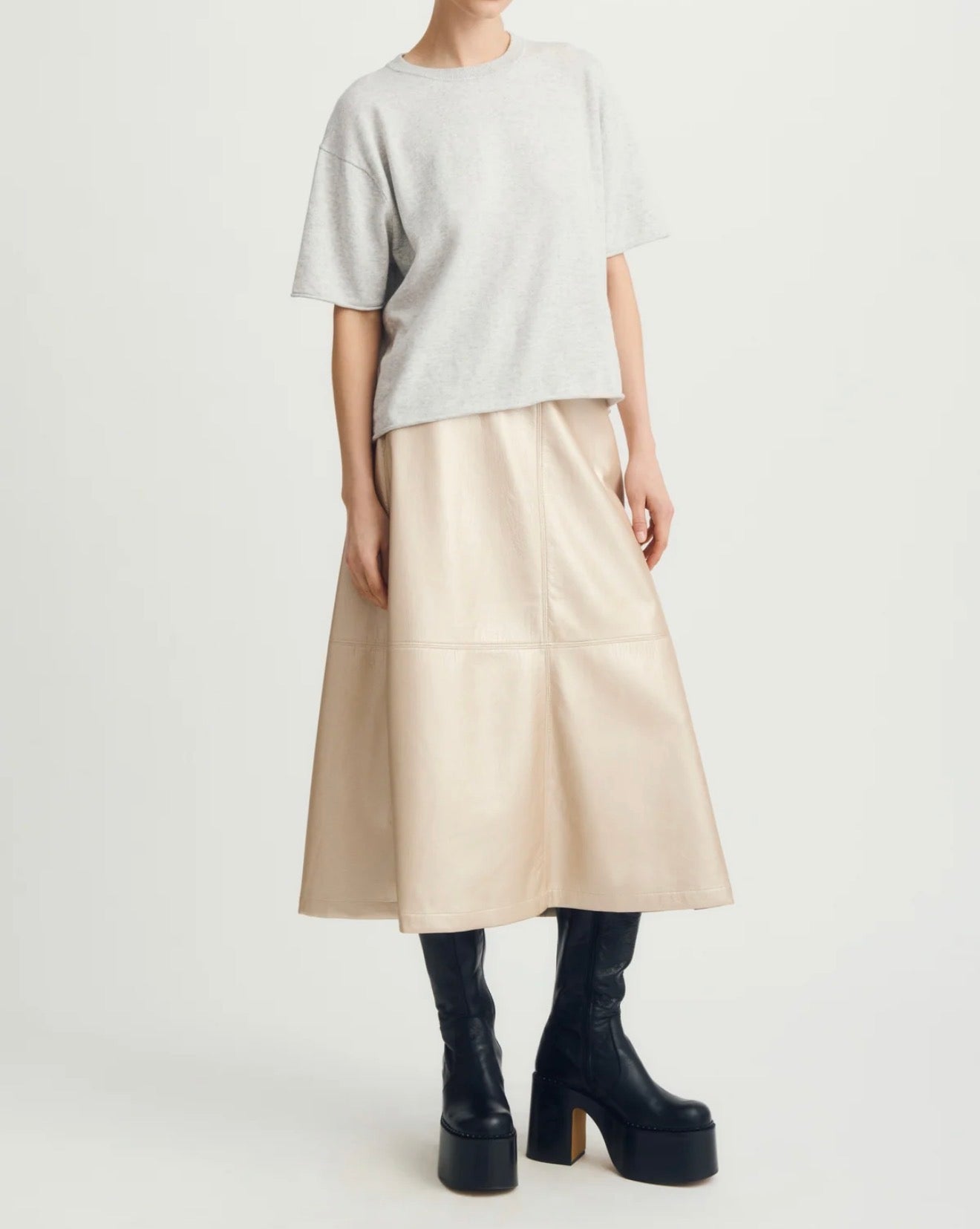 Melissa Nepton Terry Skirt - Metallic Pearl