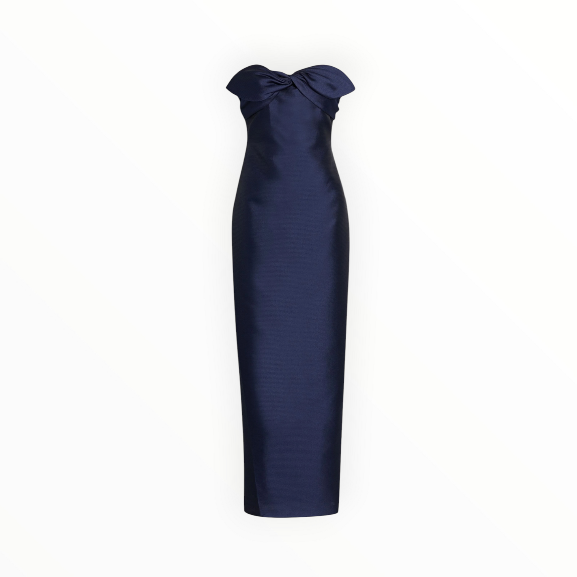 Badgley Mischka Strapless Bow Gown - Navy