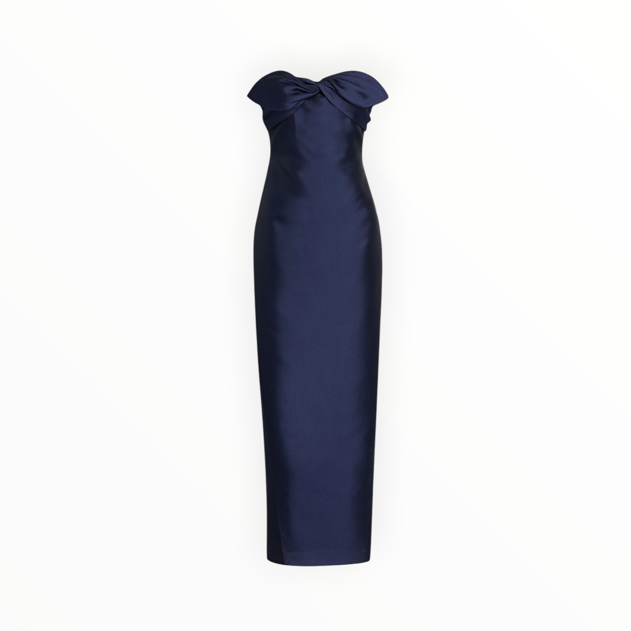 Badgley Mischka Strapless Bow Gown - Navy