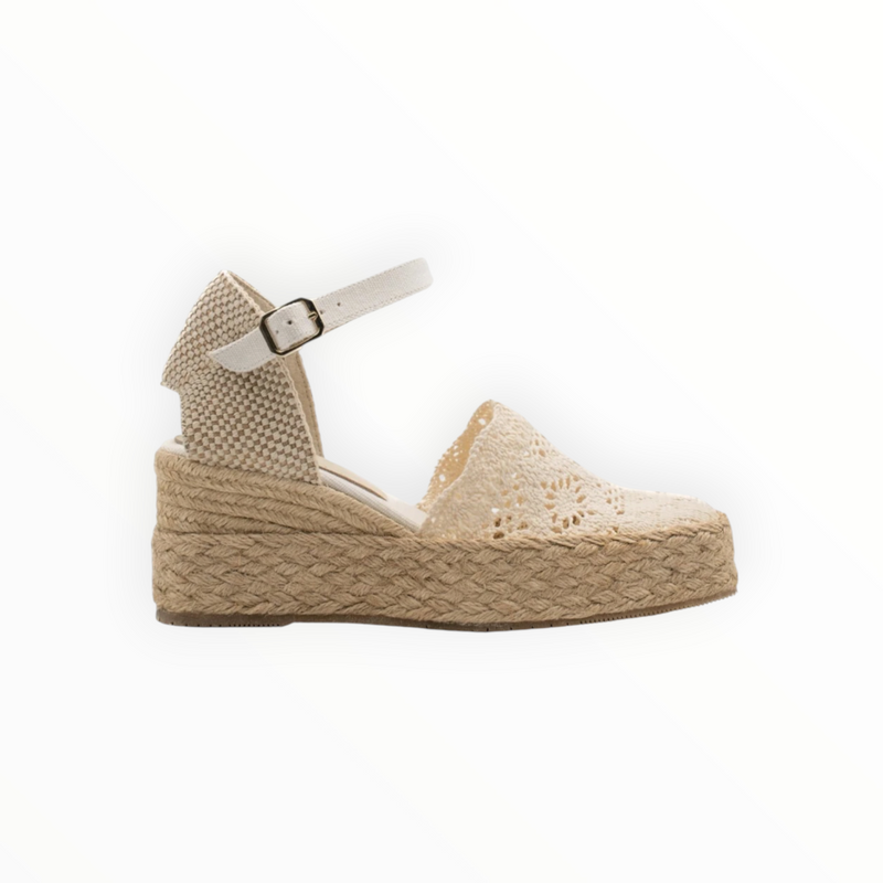 Palomitas By Paloma Barceló Kleo Tejido Crochet Sandal - Ecru