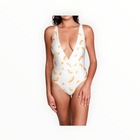 Sauipe Swim Jacky Deep Plunge One Piece Swimsuit - Ginkgo Ivory