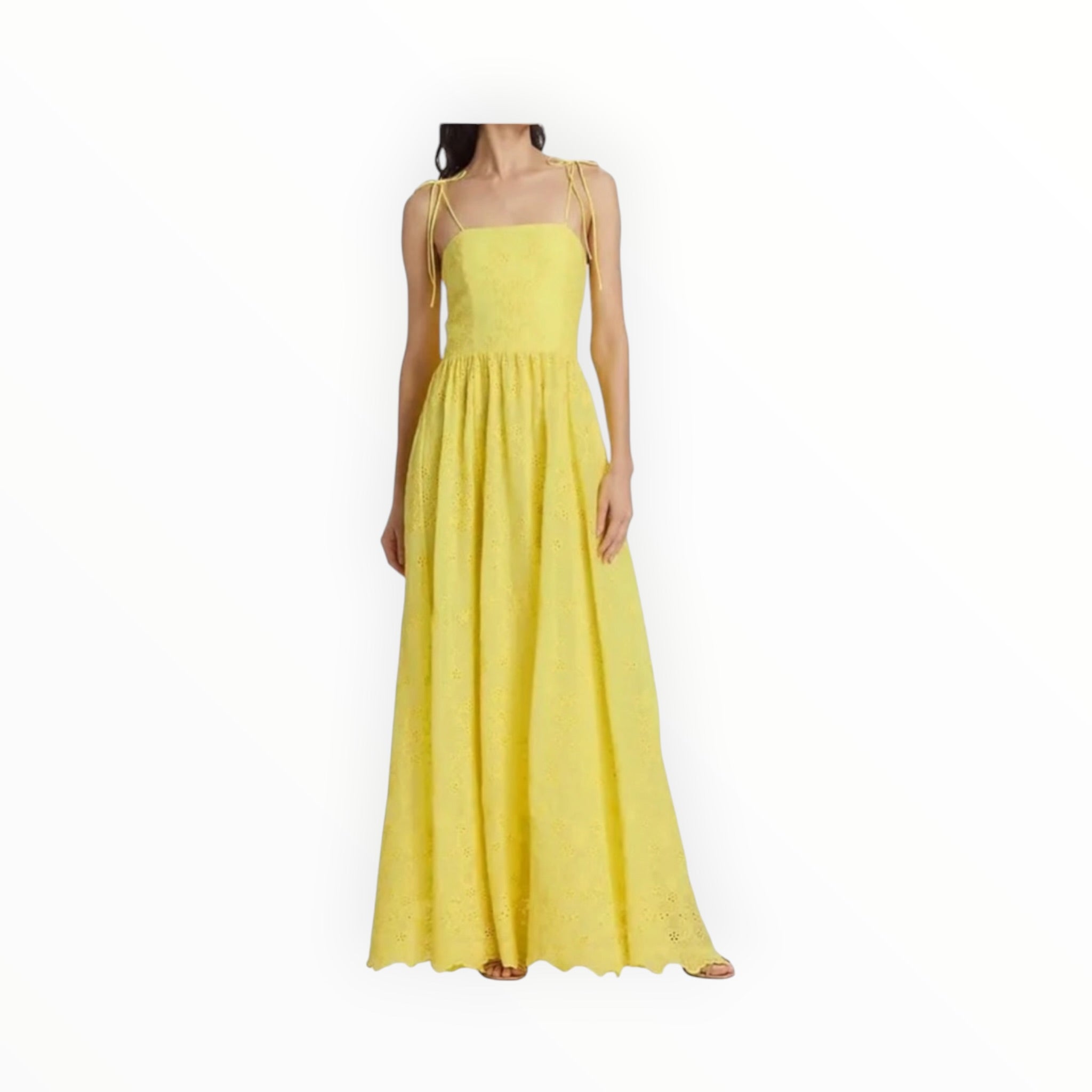 alice + olivia Juniper Tie Strap Dress - Lemon