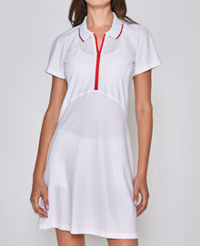 L'Etoile Sport Mesh Zip Performance Dress - White