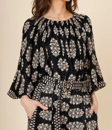 Omika Fitzgerald Blouse - Adia Obsidian