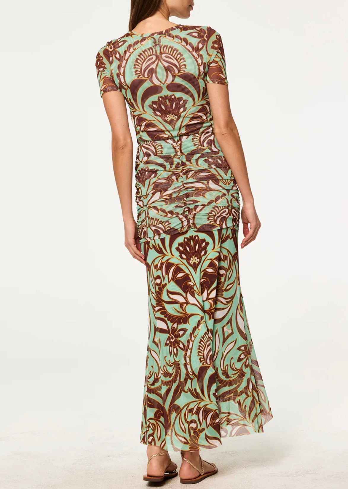 MISA Amor Top - Brown Vintage Botanical Mesh