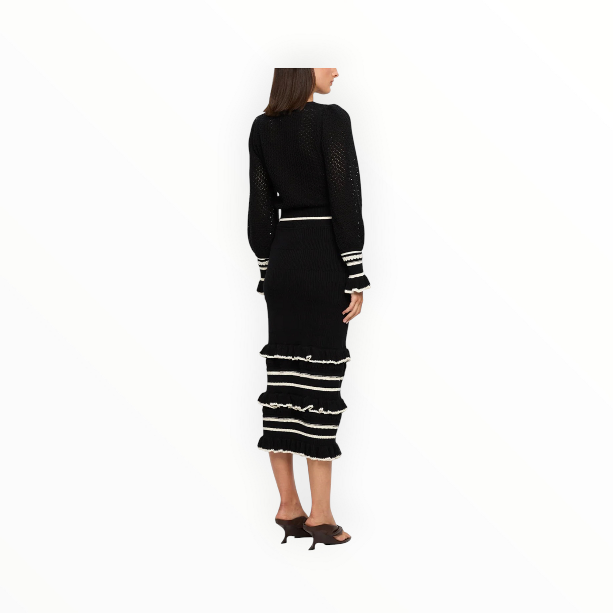 Kivari Rafaela Rafaela Knit Midi Skirt - Black/Cream