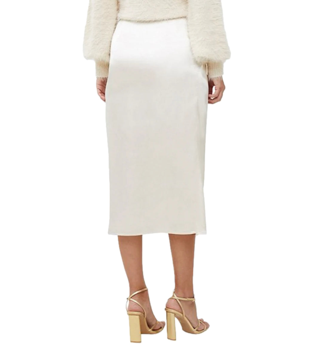 French Connection Inu Satin Wrap Skirt - Classic Cream