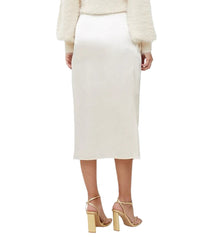 French Connection Inu Satin Wrap Skirt - Classic Cream