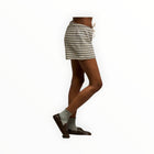 perfectwhitetee Bennie French Terry Short - Navy Stripe