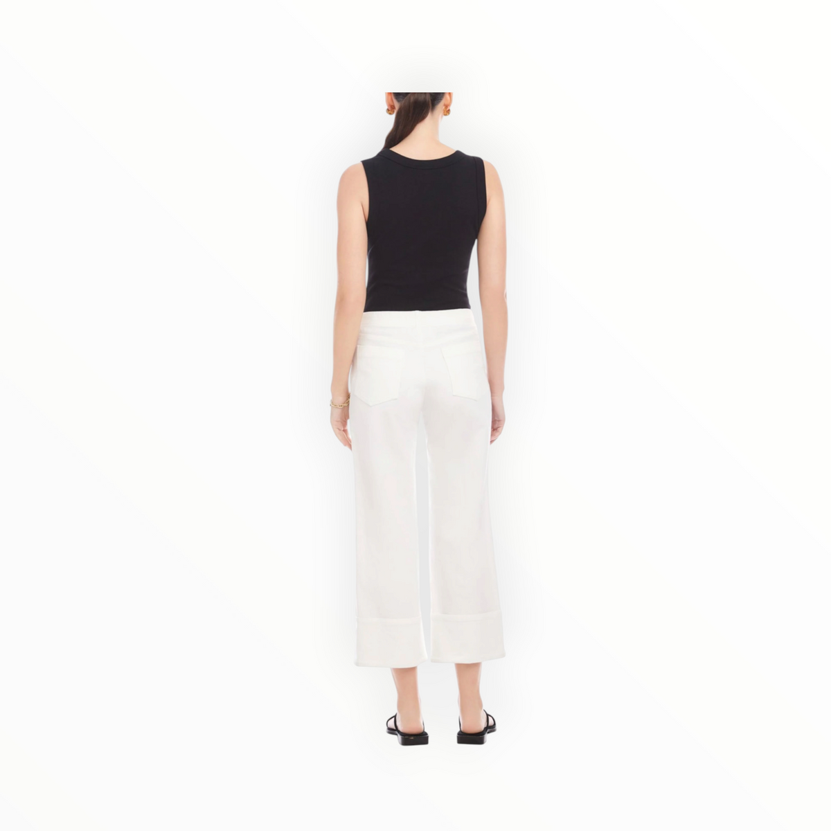 Fifteen Twenty Regina Cuff Cropped Pants- Off White