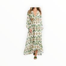 Allison New York Green Ikat Print Everly Maxi Dress